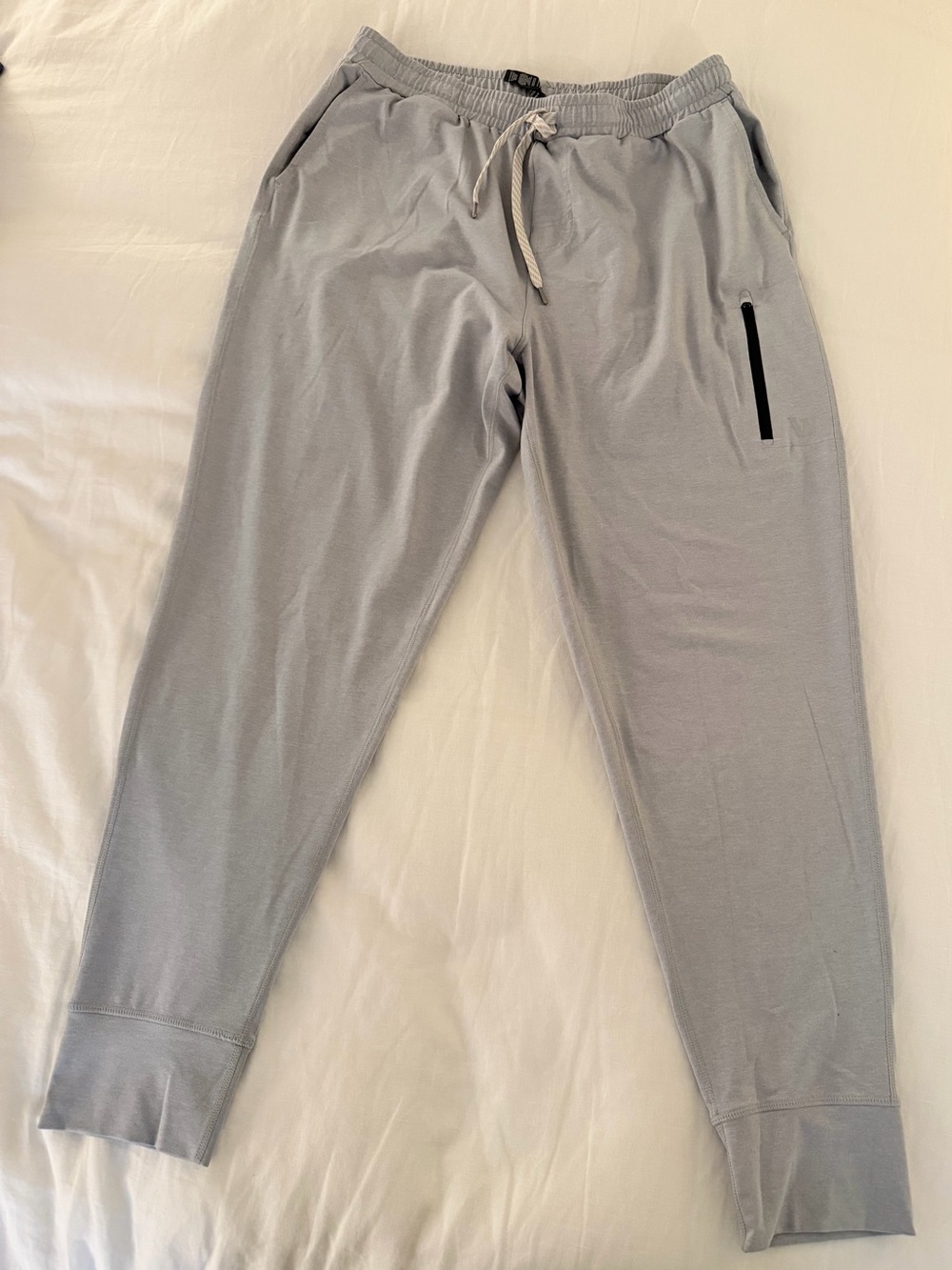 Vuori Light Gray Men's Joggers with Zip Pocket